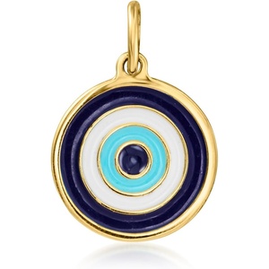 image:imageRossSimons Italian Multicolored Enamel Evil Eye Charm in 14kt Yellow Gold