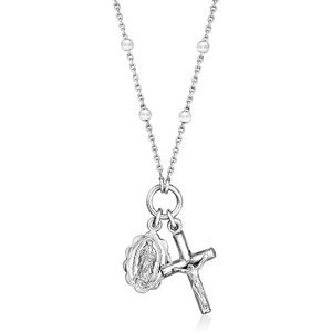 image:imageRossSimons Italian Sterling Silver Religious Charm Necklace 18 inches