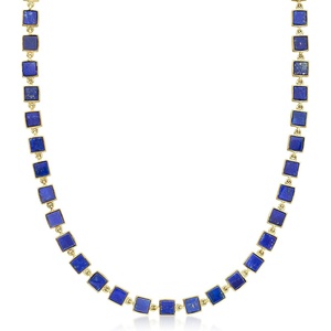 image:imageRossSimons Lapis Station Necklace in 18kt Gold Over Sterling 18 inches