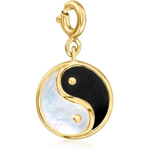 image:imageRossSimons MotherOfPearl and Onyx YinYang Charm in 18kt Gold Over Sterling