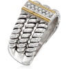 image:imageRossSimons 010 ct tw CZ 3Row Ring in Sterling Silver and 14kt Yellow GoldCubic Zirconia