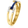 image:imageRossSimons 010 ct tw Diamond and Blue Enamel Ring in 18kt Gold Over SterlingDiamond