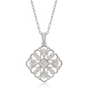image:imageRossSimons 025 ct tw Diamond Jewelry Set Geometric Floral Pendant Necklace and Earrings in Sterling SilverDiamond