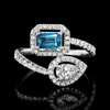 image:imageRossSimons 050 Carat London Blue Topaz and 73 ct tw LabGrown Diamond Bypass Ring in Sterling SilverDiamond