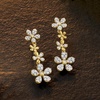 image:imageRossSimons 050 ct tw Diamond Daisy Drop Earrings in 18kt Gold Over Sterling