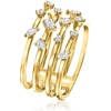 image:imageRossSimons 050 ct tw MultiShaped LabGrown Diamond MultiRow Ring in 18kt Gold Over SterlingDiamond