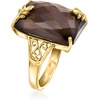 image:imageRossSimons 1200 Carat Smoky Quartz Leaf Ring in 18kt Gold Over SterlingQuartz