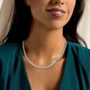 image:imageRossSimons 1300 ct tw CZ Halo Tennis Necklace in Sterling SilverCubic Zirconia
