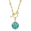 image:imageRossSimons 14mm Turquoise Bead Charm in 18kt Gold Over Sterling