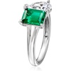 image:imageRossSimons 170 Carat Simulated Emerald and 100 Carat CZ Toi Et Moi Ring in Sterling SilverEmerald
