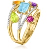 image:imageRossSimons 180 ct tw MultiGemstone Highway Ring With 16 ct tw Diamonds in 18kt Gold Over SterlingAmethyst