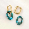image:imageRossSimons 18kt Gold Over Sterling Hoop Earrings With Removable Oval Turquoise Drops