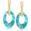 image:imageRossSimons 18kt Gold Over Sterling Hoop Earrings With Removable Oval Turquoise Drops