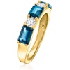 image:imageRossSimons 210 ct tw London Blue Topaz and 31 ct tw LabGrown Diamond Ring in 18kt Gold Over SterlingDiamond