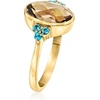 image:imageRossSimons 310 Carat Smoky Quartz Ring With 20 ct tw London Blue Topaz in 18kt Gold Over SterlingQuartz