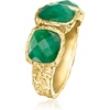 image:imageRossSimons 550 ct tw BezelSet Emerald 3Stone Ring in 18kt Gold Over SterlingEmerald