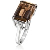 image:imageRossSimons 600 Carat Smoky Quartz Ring With White Zircons in Sterling SilverQuartz