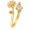 image:imageRossSimons Daisy FlowerApril Birthstone Ring With Single Citrine and 25 Carat LabGrown Diamond in 18kt Gold Over SterlingCitrine