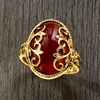 image:imageRossSimons Red Agate Heart Scroll Ring in 18kt Gold Over SterlingAgate