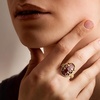 image:imageRossSimons Red Agate Heart Scroll Ring in 18kt Gold Over SterlingAgate