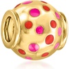 image:imageRossSimons Red and Pink Enamel Dotted Bead Charm in 18kt Gold Over Sterling