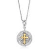 image:imageRossSimons Sterling Silver and 18kt Gold Over Sterling Cross Disc Charm
