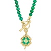 image:imageRossSimons Tonal Green Enamel Clover Charm in 18kt Gold Over Sterling