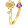 image:imageRossSimons Violet FlowerFebruary Birthstone Ring With 20 Carat Amethyst and Single LabGrown Diamond in 18kt Gold Over SterlingAmethyst