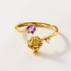 image:imageRossSimons Violet FlowerFebruary Birthstone Ring With 20 Carat Amethyst and Single LabGrown Diamond in 18kt Gold Over SterlingAmethyst