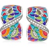 image:imageBelle Etoile Tropicalia Multicolored Enamel and 20 ct tw CZ Earrings in Sterling Silver