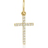 image:imagePure Collection by RossSimons 010 ct tw Diamond Cross Charm in 14kt Yellow Gold