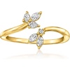 image:imagePure Collection by RossSimons 025 ct tw MultiShaped LabGrown Diamond Bypass Ring in 18kt Gold Over SterlingDiamond