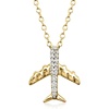 image:imageRossSimons 010 ct tw Diamond Airplane Necklace in 18kt Gold Over SterlingDiamond