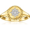 image:imageRossSimons 010 ct tw Diamond Star Signet Ring in 18kt Gold Over SterlingDiamond