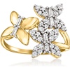 image:imageRossSimons 050 ct tw Diamond Butterfly Ring in 18kt Gold Over SterlingDiamond
