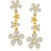 image:imageRossSimons 050 ct tw Diamond Daisy Drop Earrings in 18kt Gold Over Sterling