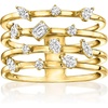 image:imageRossSimons 050 ct tw MultiShaped LabGrown Diamond MultiRow Ring in 18kt Gold Over SterlingDiamond