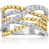 image:imageRossSimons 100 ct tw LabGrown Diamond Highway Ring in Sterling Silver and 18kt Gold Over SterlingDiamond