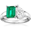 image:imageRossSimons 170 Carat Simulated Emerald and 100 Carat CZ Toi Et Moi Ring in Sterling SilverEmerald