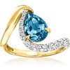 image:imageRossSimons 180 Carat London Blue Topaz Ring With 41 ct tw LabGrown Diamonds in 18kt Gold Over SterlingDiamond