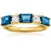 image:imageRossSimons 210 ct tw London Blue Topaz and 31 ct tw LabGrown Diamond Ring in 18kt Gold Over SterlingDiamond