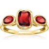 image:imageRossSimons 270 ct tw Garnet 3Stone Ring in 18kt Gold Over SterlingGarnet