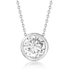 image:imageRossSimons 310 Carat BezelSet CZ Solitaire Necklace in Sterling SilverCubic Zirconia