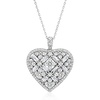 image:imageRossSimons 490 ct tw CZ Heart Pendant Necklace in Sterling Silver 18 inches
