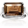 image:imageRossSimons 600 Carat Smoky Quartz Ring With White Zircons in Sterling SilverQuartz