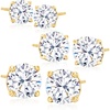 image:imageRossSimons 600 ct tw CZ Jewelry Set 3 Pairs Of Stud Earrings in 14kt Yellow Gold