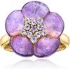 image:imageRossSimons 675 Carat Amethyst Flower Ring With 30 ct tw Tanzanites in 18kt Gold Over SterlingAmethyst
