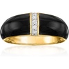 image:imageRossSimons Black Enamel Dome Ring With Diamonds in 18kt Gold Over SterlingDiamond