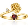 image:imageRossSimons Carnation FlowerJanuary Birthstone Ring With 30 Carat Garnet and Single LabGrown Diamond in 18kt Gold Over SterlingDiamond