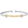 image:imageRossSimons Charles Garnier Aurora 30 ct tw CZ Bar Cuff Bracelet in Sterling Silver and 18kt Gold Over Sterling 7 inches
